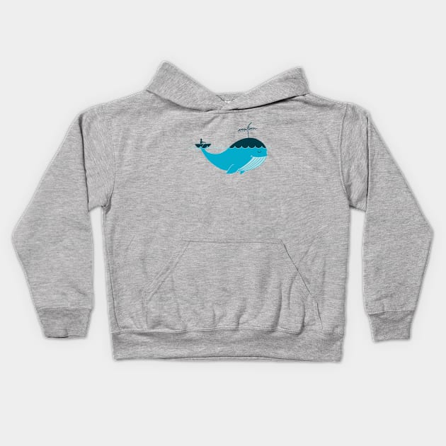 Whale navigation Kids Hoodie by coffeeman